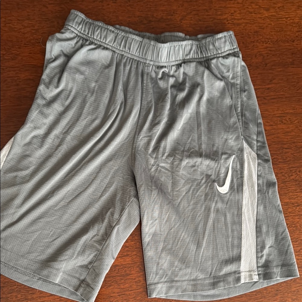Nike Gray Athletic Shorts with Elastic Waistband